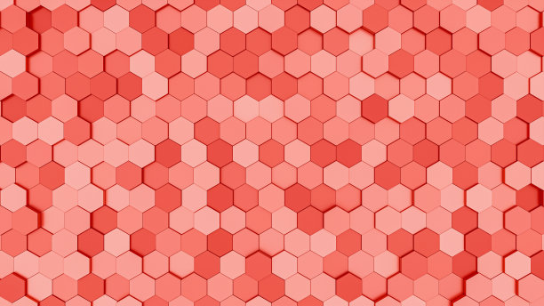 粉红色的六角形的背景。几何抽象墙纸。3 d演示。图片下载