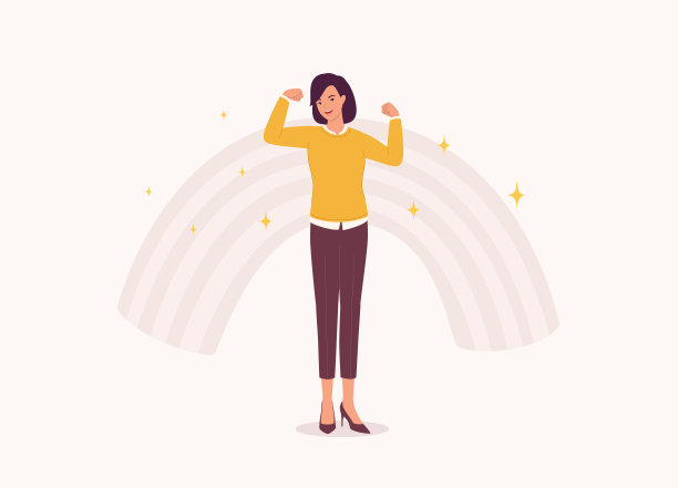 展示肌肉的自信女人。图片下载