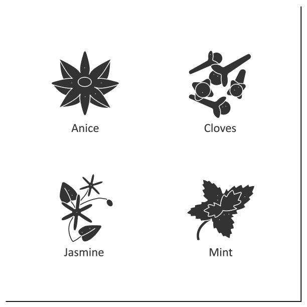 香草和香料标志集图片下载
