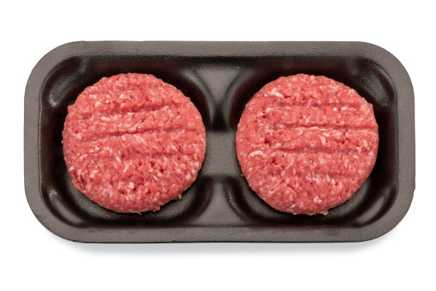两个生的新鲜牛肉汉堡图片下载
