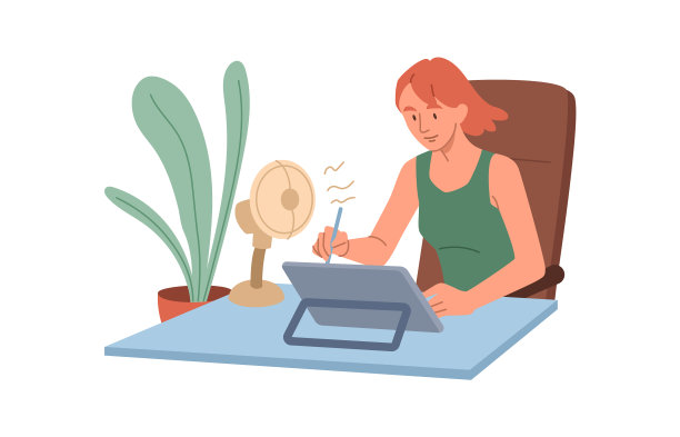 在高温下工作的妇女图片下载