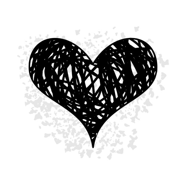 黑色的心图片下载