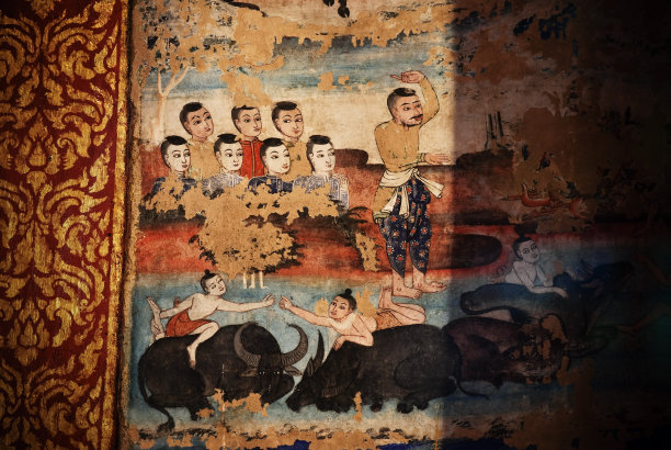 赞美寺的泰国绘画之美图片下载