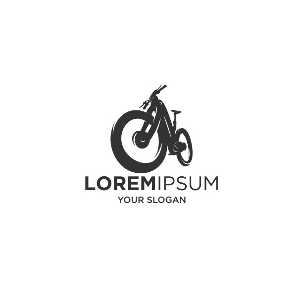 城市自行车剪影标志图片下载