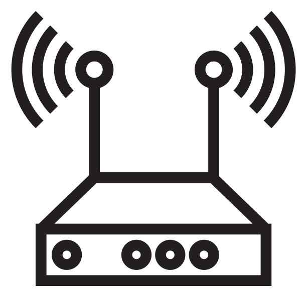 Wifi路由器：无线网络设备线性图标图片下载