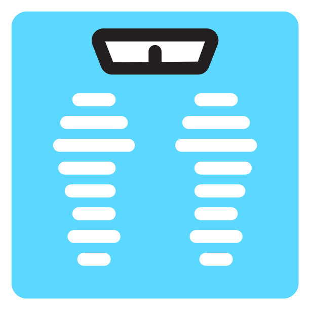 体重秤图标。人类质量措施。浴室设备隔离图片下载