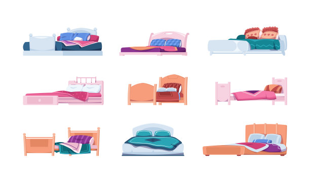 卡通床木制复古卧室家具图片下载