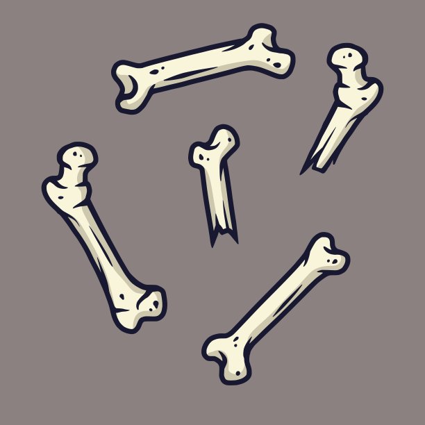 万圣节节日设计的一套可怕的骨头图片下载