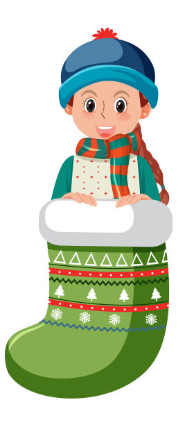 一个穿着圣诞袜的女孩被孤立了图片下载