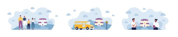 学校教育概念：矢量扁平人物插画图片下载