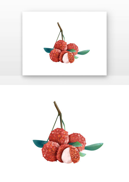 质感写实荔枝元素图片下载