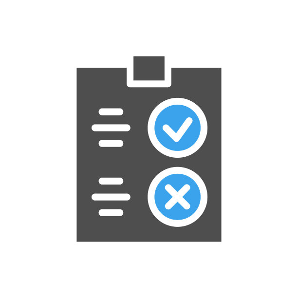 评估服务彩色图标的问卷。用写字板对纸张进行评级，测试时用正确和错误的校验标记符号图片下载