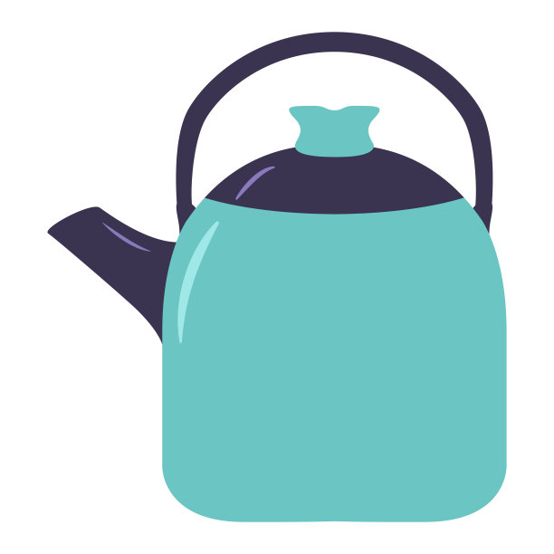 茶壶图标。厨房菜肴。家用电器。网站设计元素。图片下载