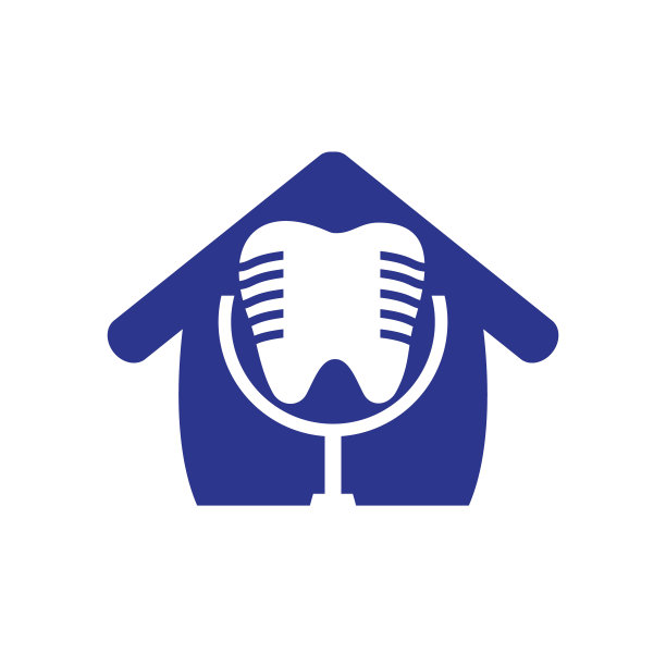 牙科播客矢量标志设计模板。图片下载