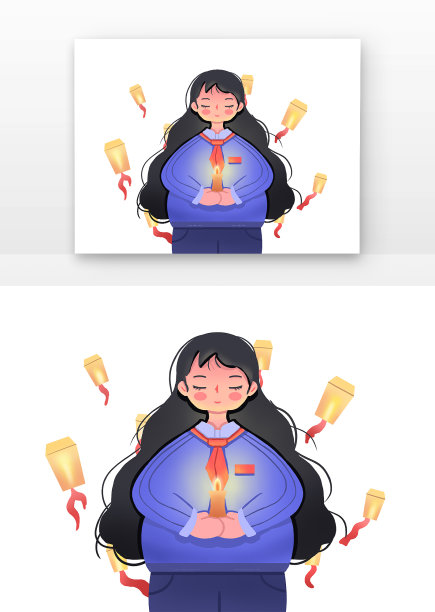 唐山地震女孩祈福图片下载