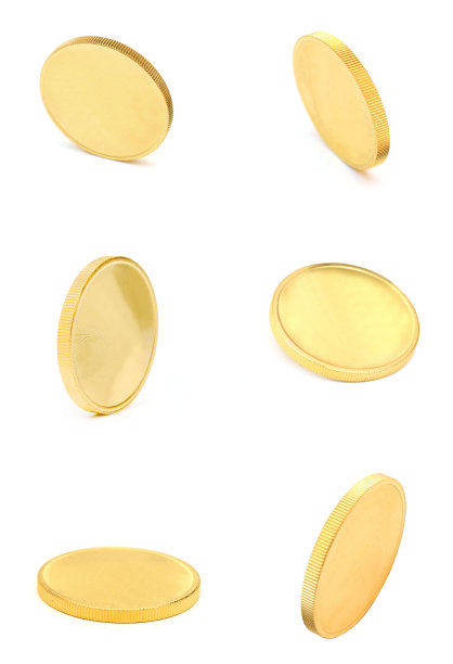 1盎司金币放在白色图片下载