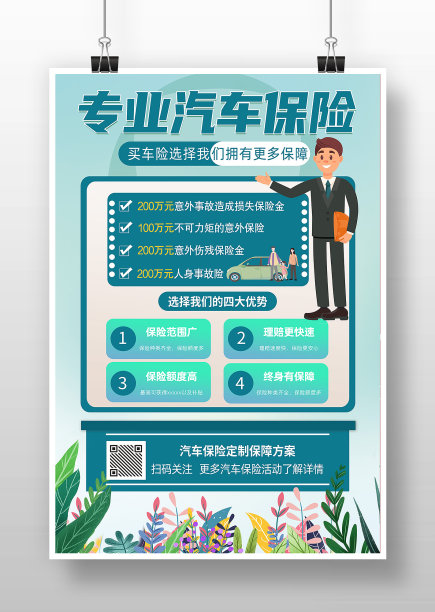 汽车保险宣传海报图片下载