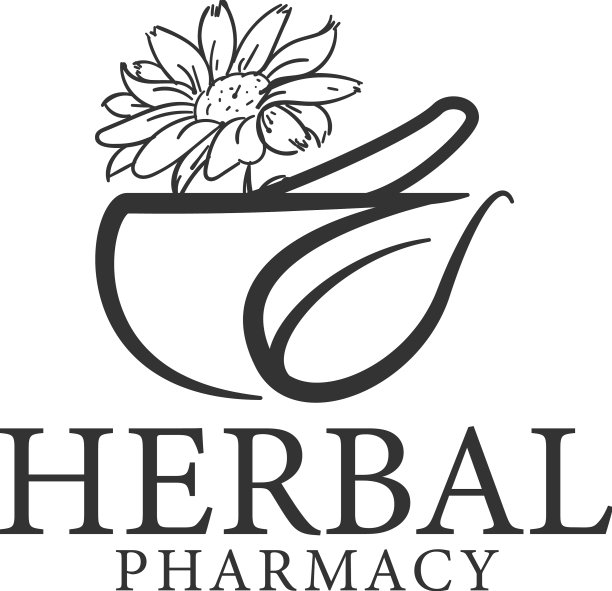 现代剪影草药药房护理标志设计图片下载