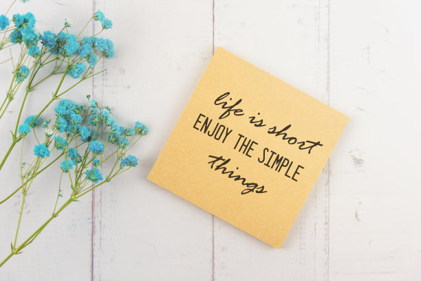 人生励志名言——人生短暂，享受简单的事情图片下载