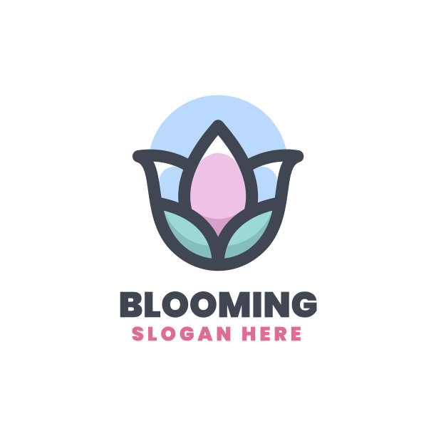 标志绽放简单的吉祥物风格图片下载