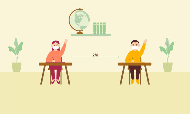 在学校保持社交距离的概念图片下载