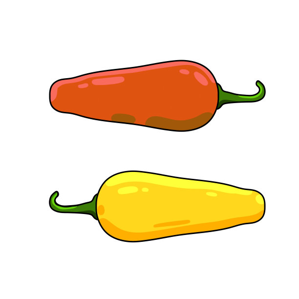 热红辣椒。墨西哥香料。轮廓卡通孤立在白色图片下载