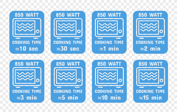 烹饪和加热时间在微波符号图片下载