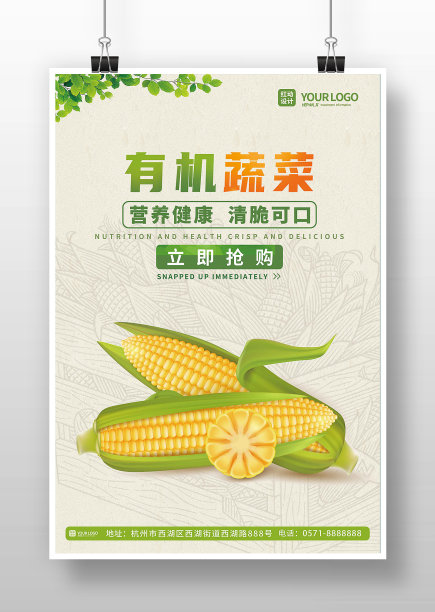 有机蔬菜健康农产品海报图片下载