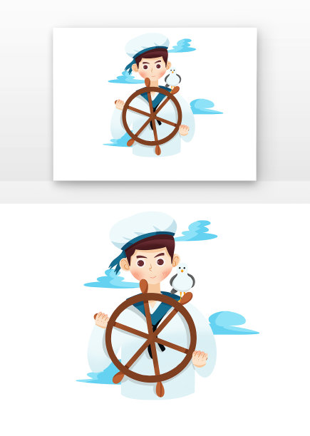卡通男孩水手航海图片下载
