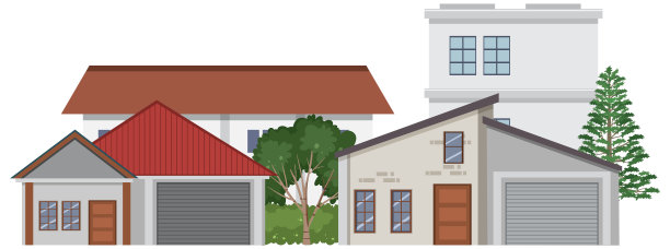 城市房屋的前面是孤立的图片下载