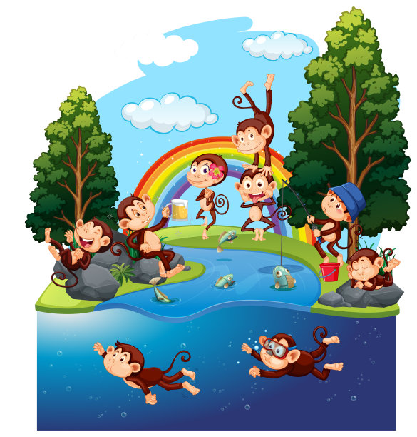 森林里有趣的猴子图片下载