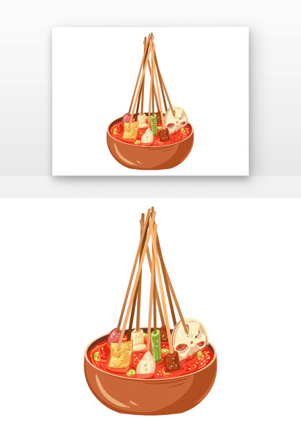 卡通小吃钵钵鸡图片下载