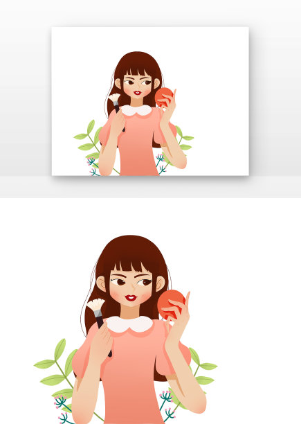 卡通美妆人物图片下载