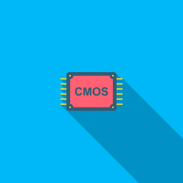 Cmos图标符号平设计长阴影图片下载