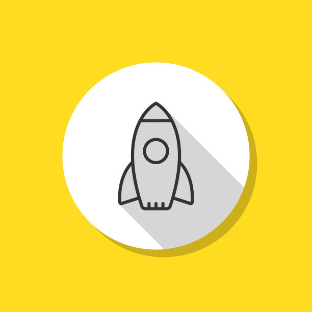 火箭图标平面设计长阴影图片下载