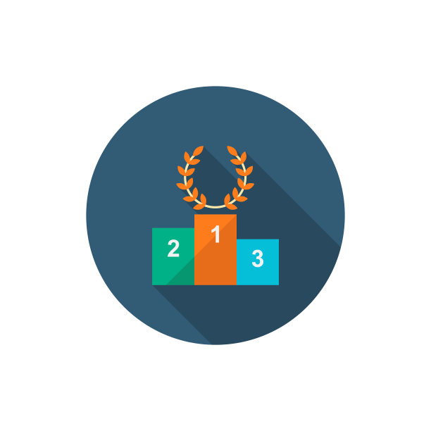 胜利图标象征冠军扁平设计长图片下载