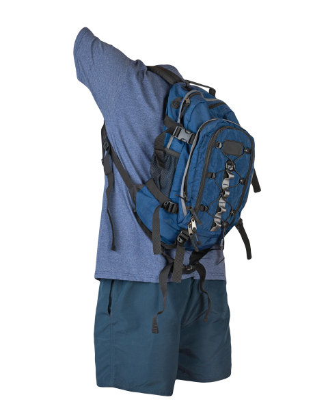 背包，运动短裤，t恤都放在白色的垫子上。每天穿的衣服图片下载