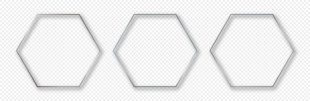 银色发光六边形框架图片下载