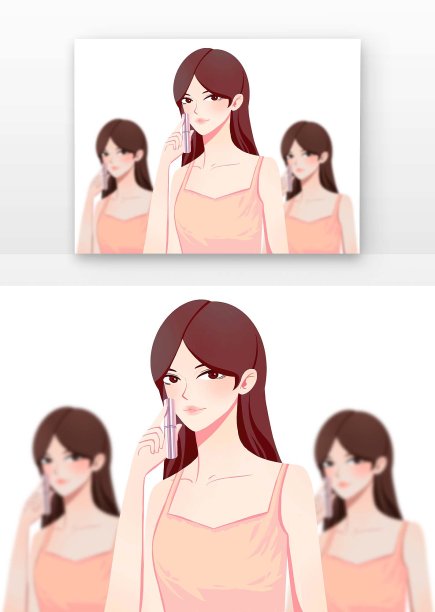 美妆女孩涂唇釉图片下载