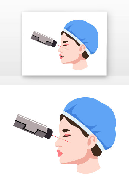 激光整容的女孩插画元素图片下载