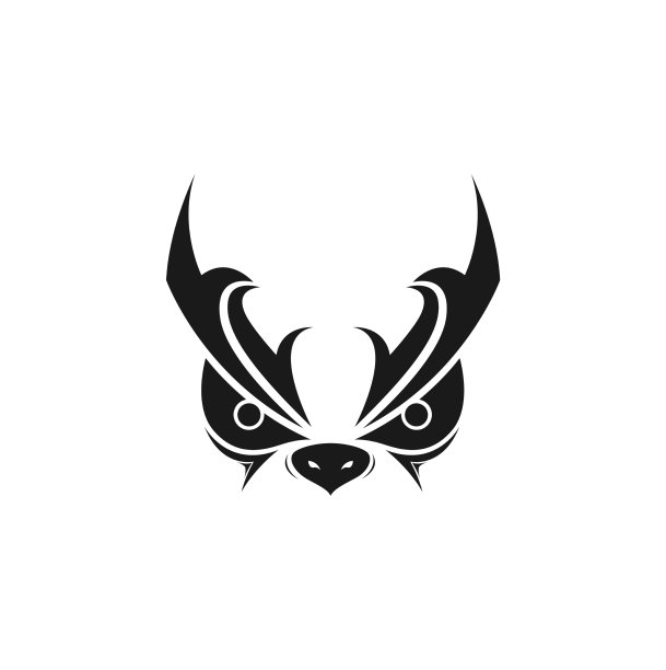 脸鸟艺术黑色面具标志设计图形图片下载