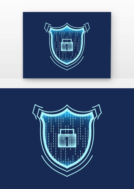 盾牌数字锁元素网络安全互联网光感盾牌图片下载