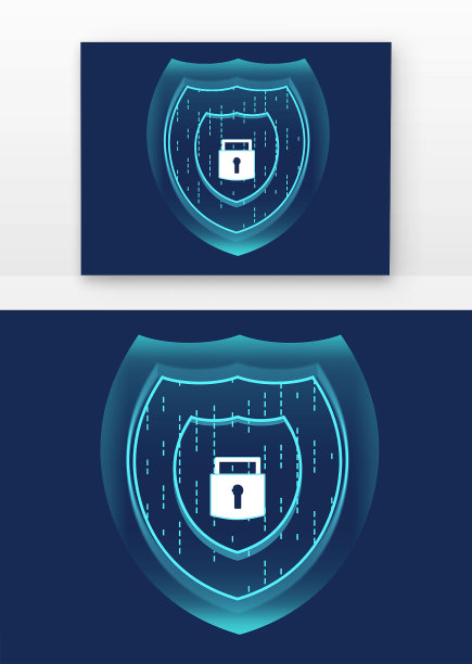 盾牌数字锁元素网络安全光感互联网保护盾牌图片下载