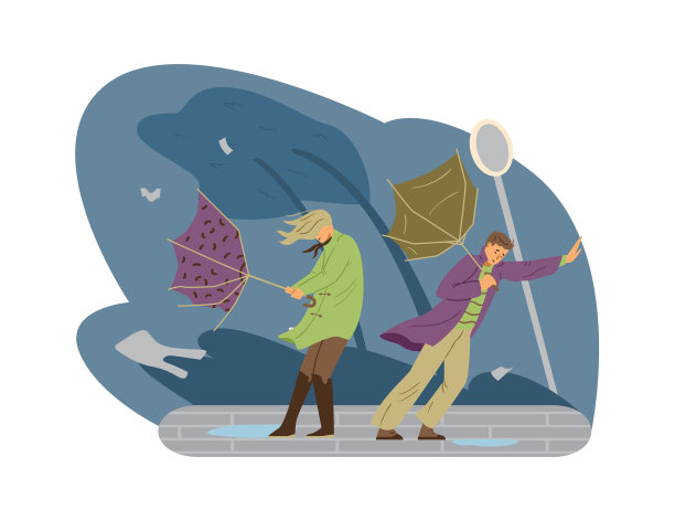 带着破伞的男人和女人想图片下载