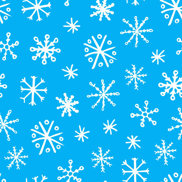 手绘圣诞无缝图案。冬天的背景。图片下载