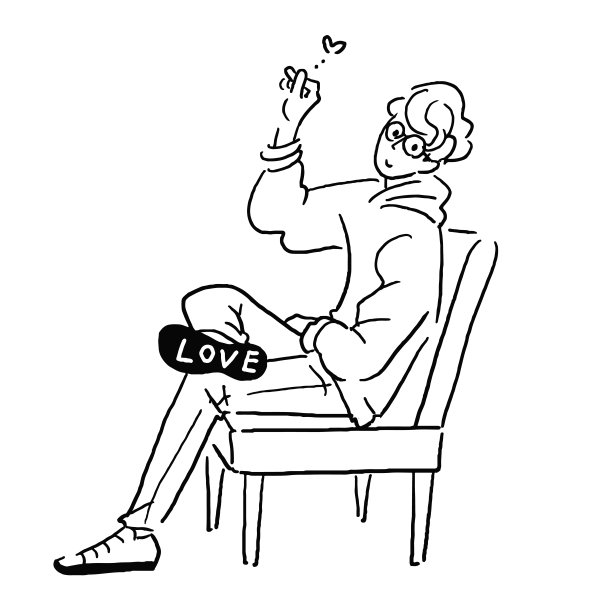 爱的男人坐直线画消息向量图片下载