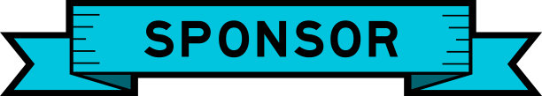 丝带标签横幅与字赞助商在蓝色图片下载