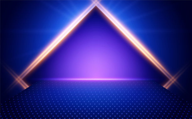 矢量空点闪耀的桌子或房间墙壁背景与三角形蓝色横幅的设计图片下载