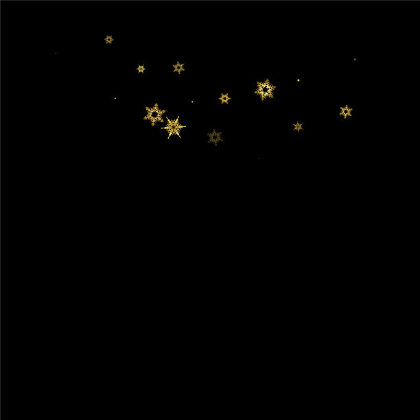 飘落的雪花金色图案的节日图片下载