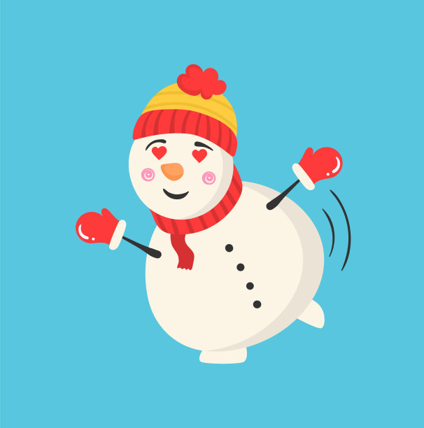 冬天的雪人魔术师与糖果和礼物图片下载